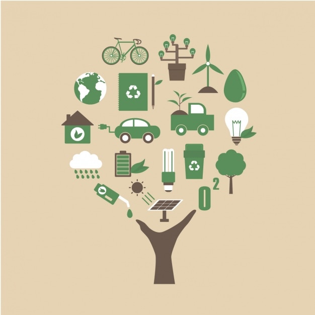 Free vector ecology icons collection