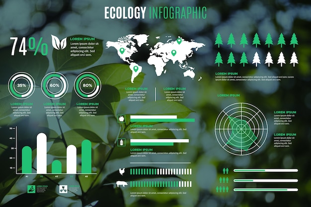 Free Vector ecology infographic template with photo