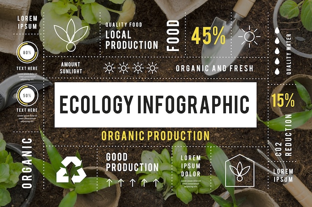 Free Vector ecology infographic with photo