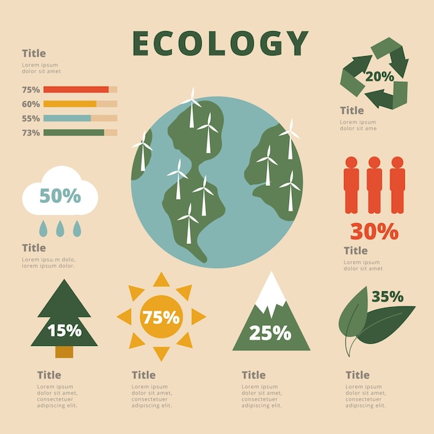 Free vector ecology infographic with retro colors theme