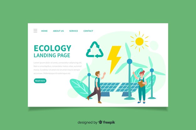 Ecology landing page flat design