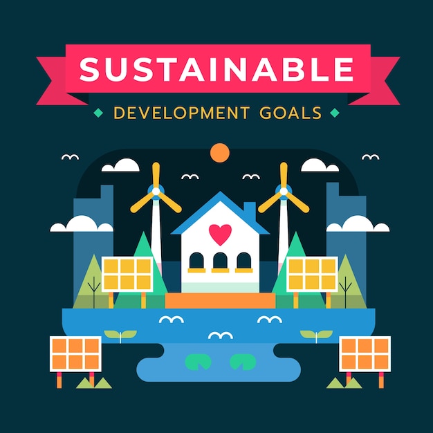 Free Vector ecology and sustainable development flat sdg illustration