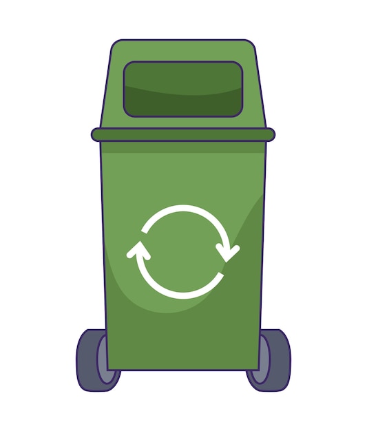 Free Vector ecology waste bin with arrows