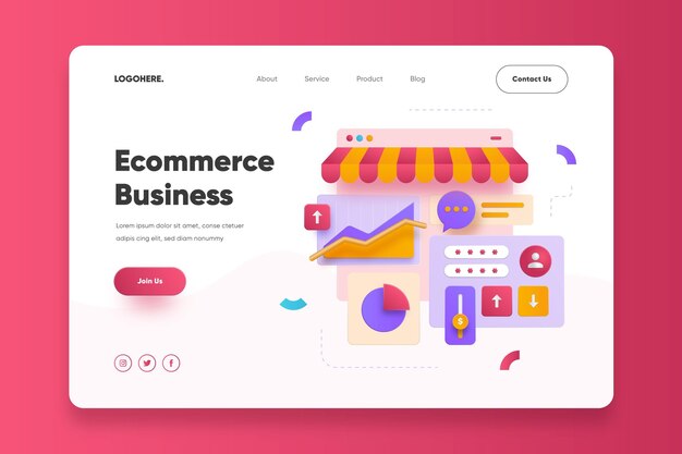 Ecommerce business landing page template