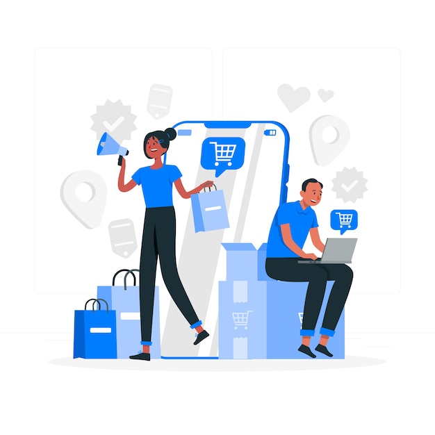 Ecommerce campaign concept illustration