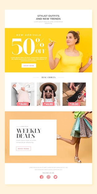 Free vector ecommerce email template