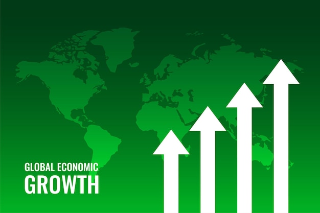 Free Vector economic growth green map background