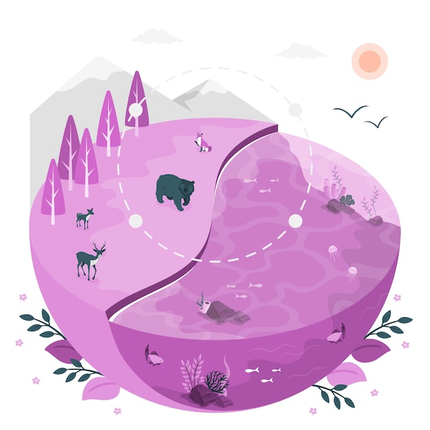 Free Vector ecosystem concept illustration