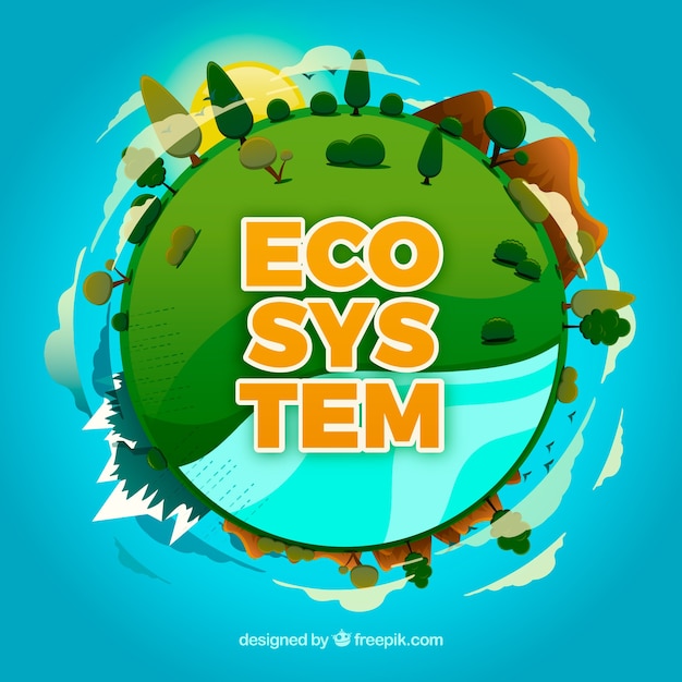 Free Vector ecosystem concept with round globe