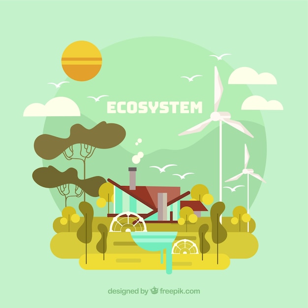 Free Vector ecosystem and renewable energy concept