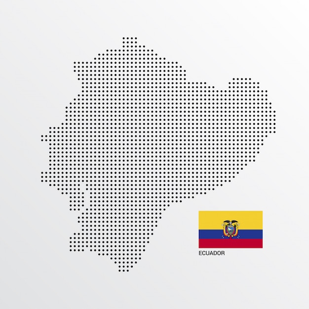 Ecuador Map design with flag and light background vector 