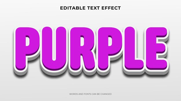 Editable 3d text, purple text effect