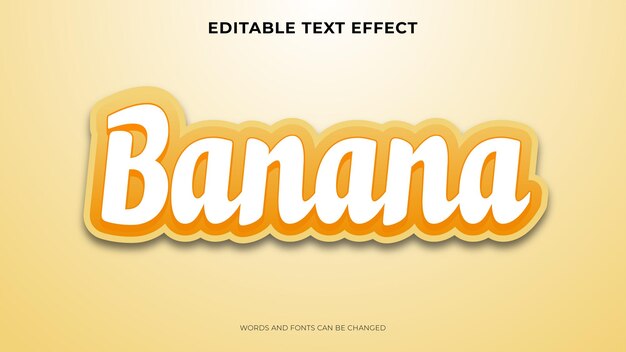 Free Vector editable banana text effect