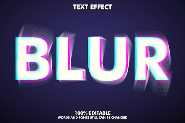 Free Vector editable blur text effect