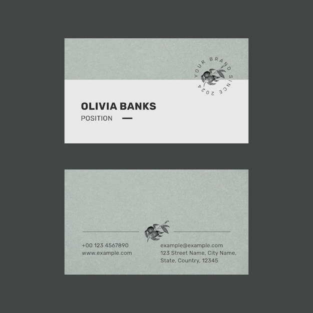 Editable business card template in minimal botanical design