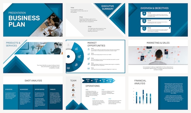 Editable business presentation template  in modern design set