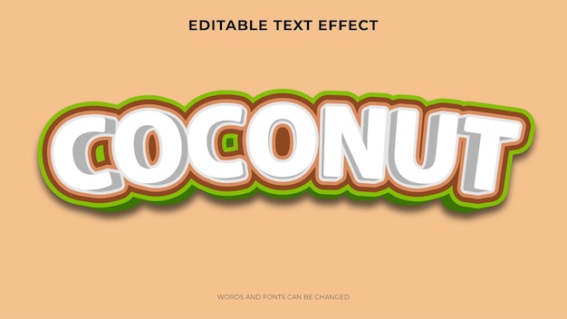 Free Vector editable coconut text logo template