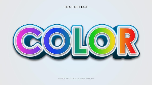 Free vector editable colorful text effects