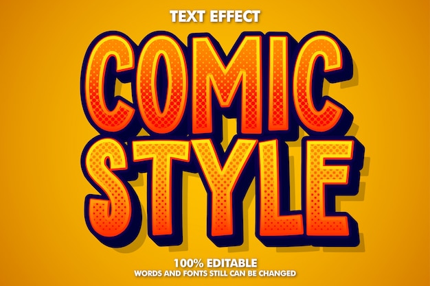 Editable comic style text effect