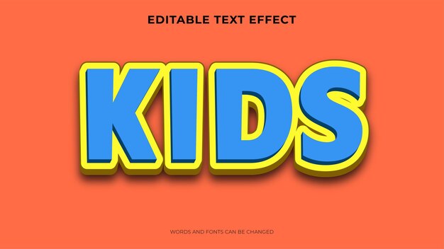 Editable cute text effect