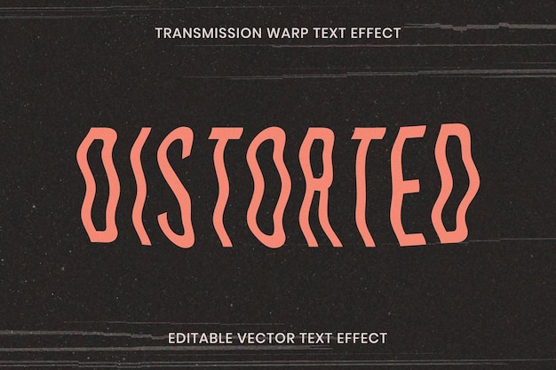 Editable distorted text effect template