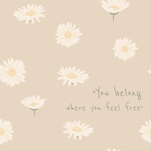 Free Vector editable floral aesthetic template for social media post with inspirational quote