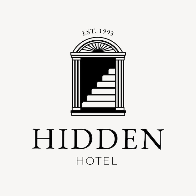 Free vector editable hotel logo vector business corporate identity with hidden hotel text