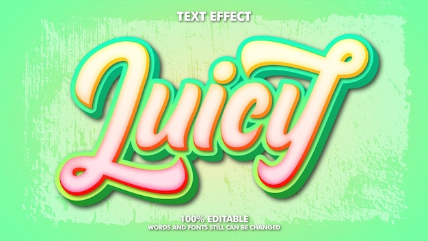 Editable juicy text effect Typography template for drink brand