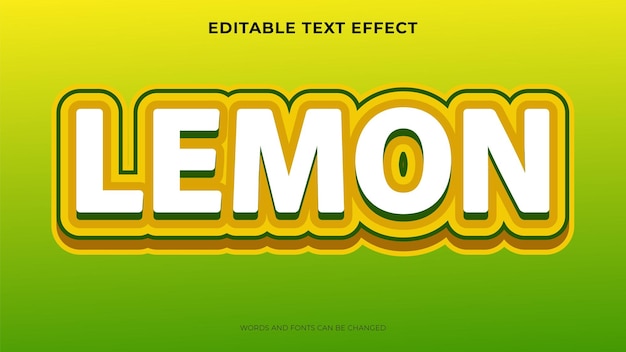 Free vector editable lemon text effect