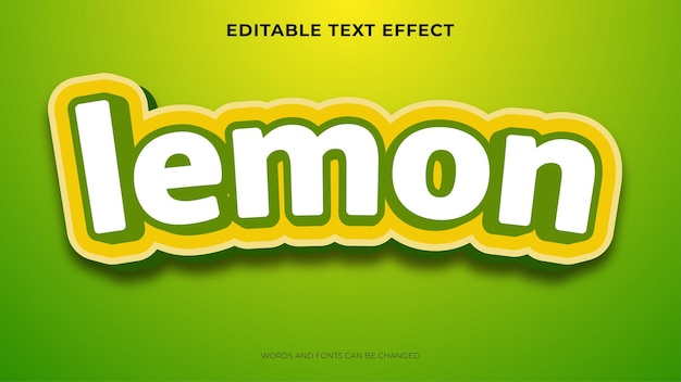 Free vector editable lemon text logo template