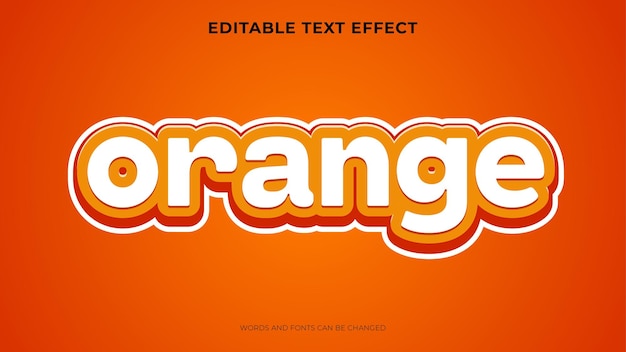 Free Vector editable orange text effect