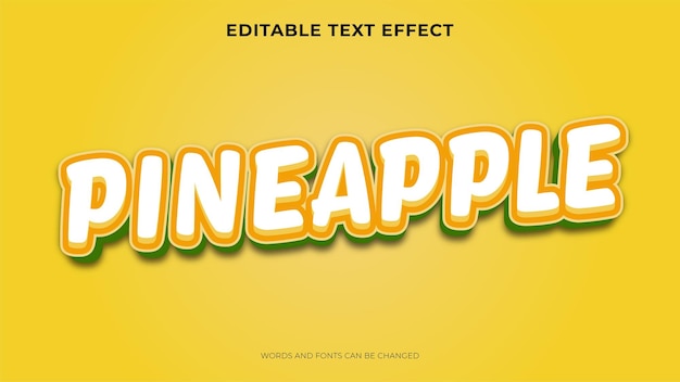 Free Vector editable pineapple text effect