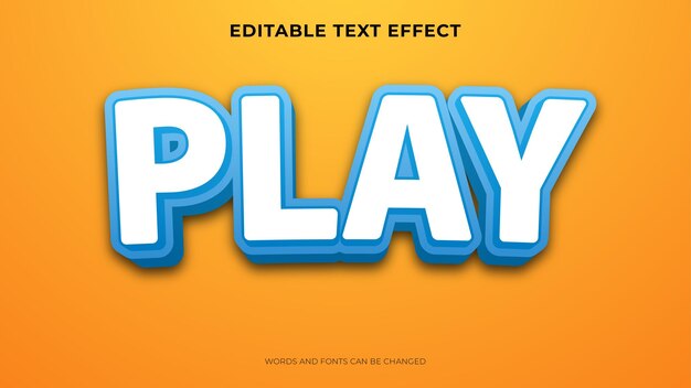 Editable play text effect