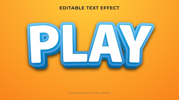 Editable play text effect