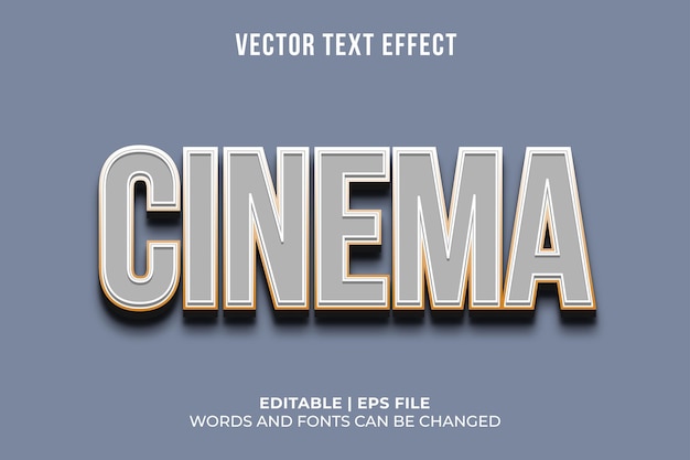 Free Vector editable retro cinema text effect