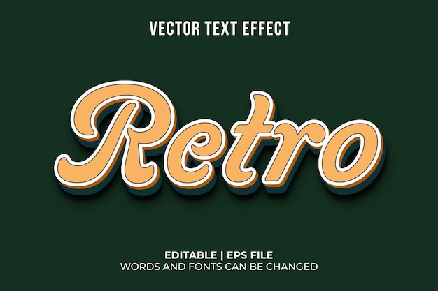 Free Vector editable retro style text effect template