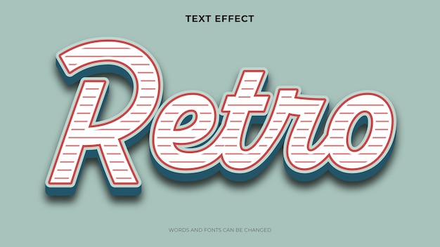 Editable retro text effect, 3d text effect