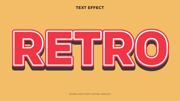 Editable retro text effect, 3d text effect