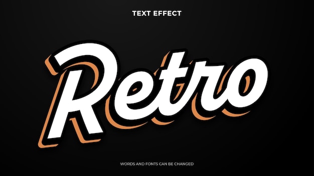 Editable retro text effect, 3d text effect