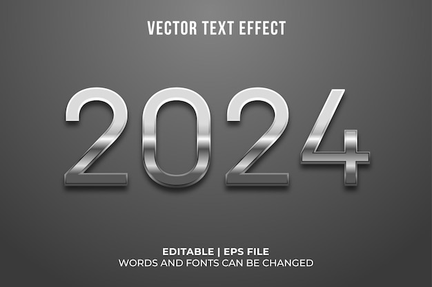 Free vector editable silver text effect