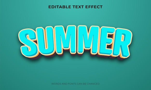 Free Vector editable summer text effect