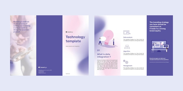 Editable technology brochure template  set