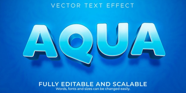 Editable text effect, aqua water text style