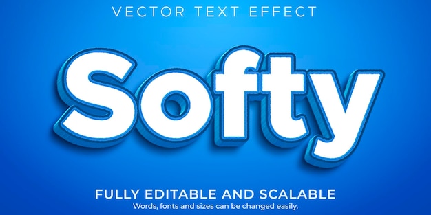 Editable text effect, cartoon blue text style