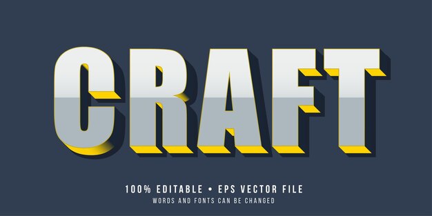 Editable text effect Craft text style