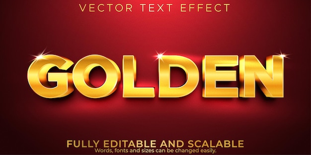 Editable text effect, golden luxury text style