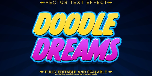 Free Vector editable text effect kids 3d cartoon and funny font style