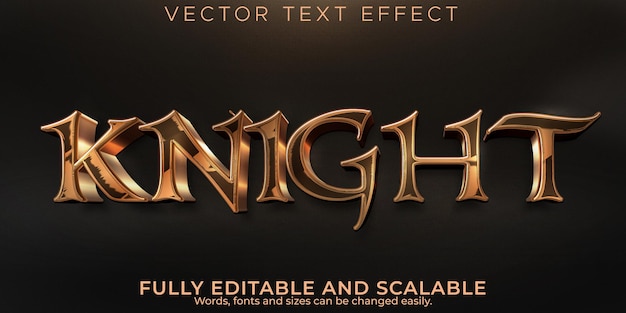 Editable text effect knight 3d sword and battle font style