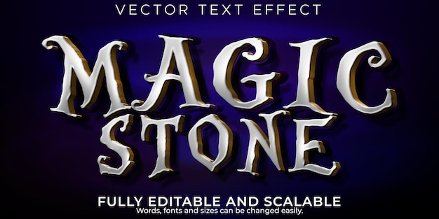 Free Vector editable text effect magic, 3d vintage and stone font style