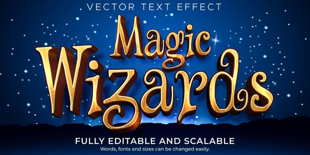 Editable text effect, magic wizard text style